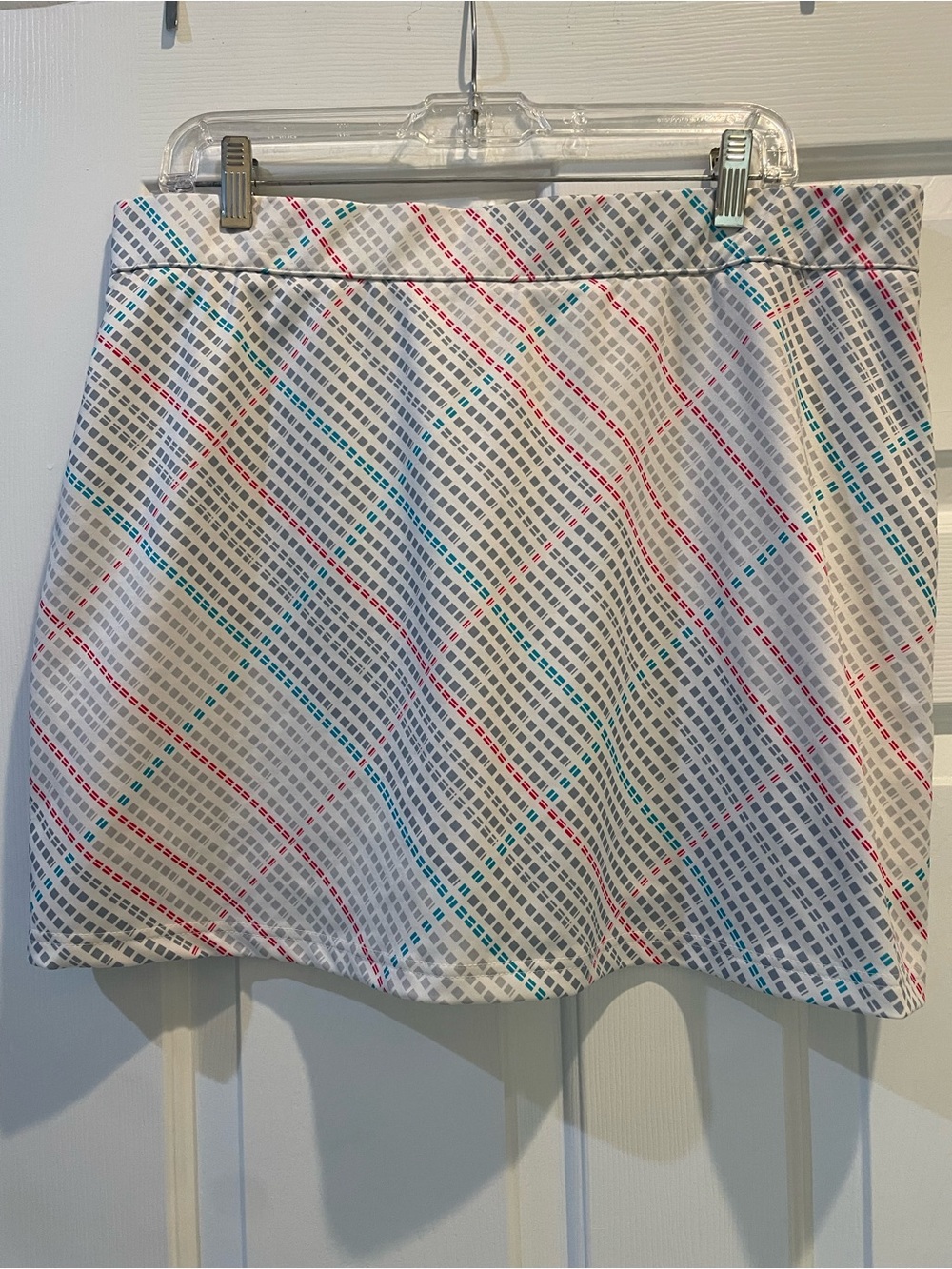 Pebble Beach Mini Skirt with white and Pink & Teal Stripes